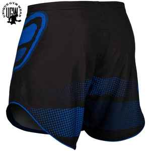 Shorts de combat MMA personnalisés imprimés par transfert thermique, haute qualité, séchage rapide, écologiques, respirants, polyester/coton, logo frontal - Product Image 3