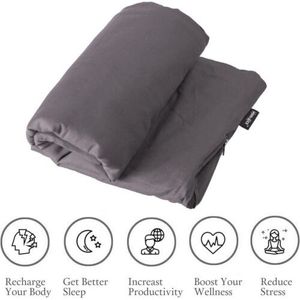 Queen-Size 60 ''X 80'' Manta gris con peso con cubierta de algodón lavable impermeable y acolchada para uso doméstico y de picnic - Product Image 2