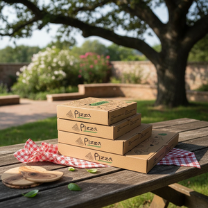 Boîte à pizza écologique, de qualité alimentaire, compatible micro-ondes, recyclable, en papier kraft, pour des opérations de restauration durables - Product Image 5