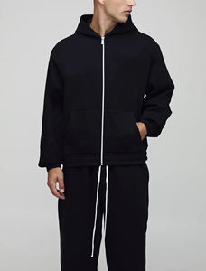 Survêtement à fermeture éclair pour hommes, poids lourd 100% coton 400 GSM Logo brodé personnalisé de qualité supérieure surdimensionné confortable 2 pièces ensemble - Product Image 5