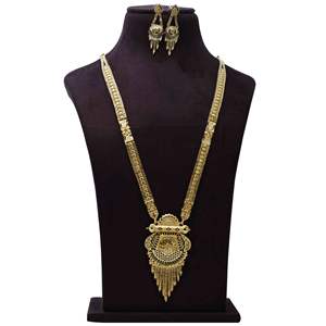 Conjunto de joyería de lujo de Latón chapado en oro de 14K/18K/24K de moda al por mayor, cadena de eslabones de diseño floral largo - Product Image 1