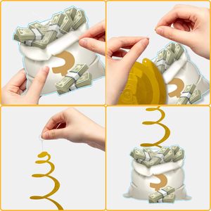 Oro dinero colgando remolinos decoraciones billete de <span class=keywords><strong>dólar</strong></span> <span class=keywords><strong>moneda</strong></span> símbolo techo remolinos arroyos decoración niño niñ<span class=keywords><strong>a</strong></span> cumpleaños fiesta suministros - Product Image 2