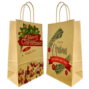 Eco-friendly New <b>Brown</b> Packaging Custom Restaurant Carrier Handle <b>Paper</b> <b>Bags</b> for Take-away Orders - Product Image 6