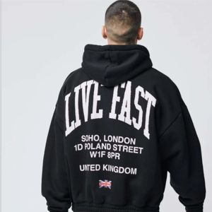 Streetwear lourd de qualité supérieure Drop Shoulder Zip Up Hoodies Sérigraphie en gros à la mode Anti Shrink Hoodies - Product Image 5