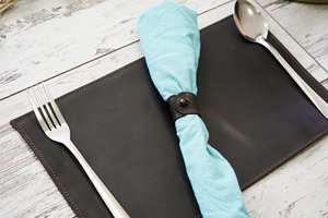 Elegante Mantel Individual de Cuero Genuino Hecho a Mano para Restaurante, Resistente a Olores, Duradero, Antideslizante, Decoración de Mesa - Product Image 5