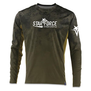 เสื้อฮู้ดตาข่ายแขนยาวของผู้ชายกันแดดใส่ตกปลาแบบสั่งตัดได้เสื้อ UPF 50เสื้อแรชการ์ดสวมใส่สีพื้นเปล่า - Product Image 3