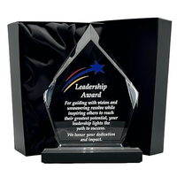 Trophée personnalisé en cristal K9 3D transparent poli pour récompenses d'entreprise, récompenses sportives, trophée Iceberg avec base sur piédestal de 10x15cm