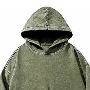 เสื้อฮู้ดผู้ชายซักกรดระบายอากาศได้ดีมีฮู้ดโอเวอร์ไซส์วินเทจ - Product Image 3