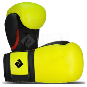 Gants de boxe en cuir de luxe pour l'entraînement professionnel Gym Workout évacuation de l'humidité finition lisse dragonne réglable - Product Image 1