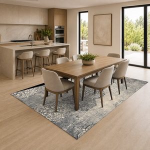 RUGS DEPOT LXDP-0639 Wholesale Multicolor Neutral Traditional Oriental Digital Printed Machine Washable Chenille Rug Non <b>Slip</b> - Product Image 4
