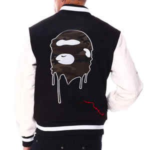 Chaqueta Universitaria de Béisbol Bordada de Alta Calidad Estilo Urbano, Chaqueta Bomber de Cuero con Forro Polar para Invierno, Chaqueta Universitaria con Letras para Hombre - Product Image 3