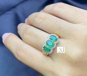 Bague Vintage Art Déco en Argent Sterling Plaqué Or en Moissanite avec Pierres Précieuses Vêtements de Luxe pour Femmes - Product Image 2