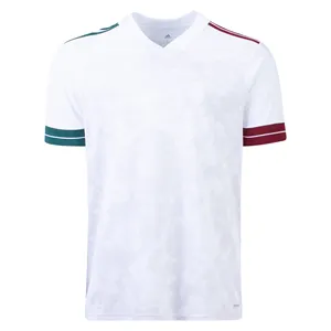 חולצת כדורגל לבנה רגילה עיצוב מותאם אישית סובלימציה חולצת כדורגל חולצת V צוואר XL גודל OEM הדפסת לוגו שרוולים קצרים חולצת כדורגל