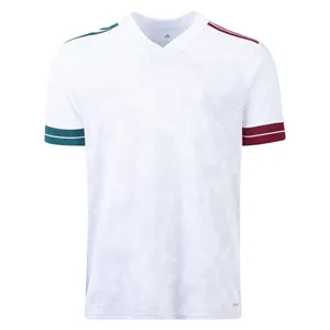 Maillot de football blanc uni, design personnalisé, maillot de football à sublimation, col en V, taille XL, maillot de football manches courtes imprimé du logo OEM