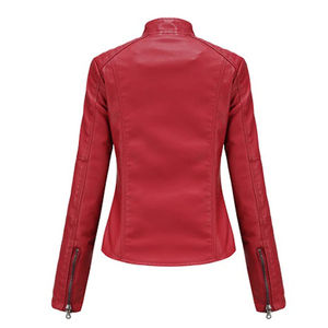 Chaqueta de Cuero con Cremallera para Mujer, Calidad Premium, Cuero Vacuno Original, Estilo Casual, Sensación Suave - Product Image 2