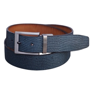 Cinturón de cuero de color azul de tendencia para hombres, venta al por mayor, cinturón de cuero para hombres, regalo corporativo de cuero genuino para empleados de oficina - Product Image 1