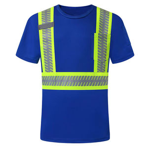 Cheap <b>Men's</b> Reflective Safety <b>Work</b> <b>Shirt</b> Breathable Polyester with Short Sleeve High Quality - Product Image 3