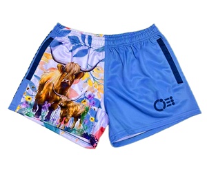 New Unisex 100% Polyester Rugby Footy Shorts Custom Logo Solid Color Breathable Design for Football Wear Shorts - Product Image 1