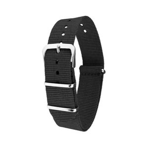 Bracelet de montre sport unisexe en nylon souple, réglable, respirant et élastique N030 noir, résistant à l'eau, 18-22 mm, bracelet de montre intelligente en acier inoxydable - Product Image 1