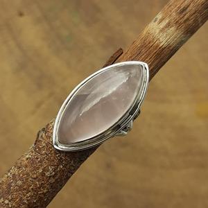 Quartz Rose Naturel Pierre Précieuse Marquise Forme Pierre Argent 925 Bijoux En Argent Fin Solide Bague En Argent Sterling 925 - Product Image 1