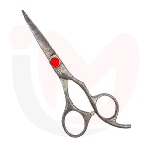 Ciseaux de coiffure professionnels en acier inoxydable japonais noir damas de 6.0 pouces - Product Image 1