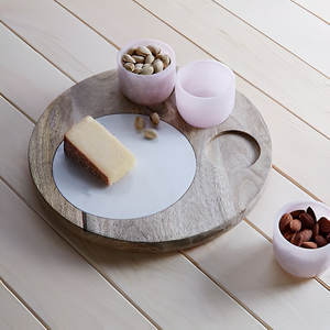 Plateau en marbre le plus vendu forme ronde plateau décoratif de luxe fait à la main plateau de décoration d'intérieur de qualité supérieure fournisseur en gros pour les acheteurs mondiaux - Product Image 5