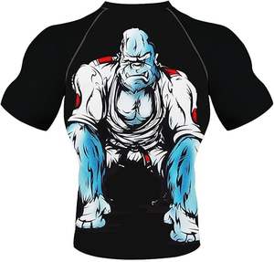 New High Quality Sublimation Print Rash Guard Wholesale Bjj Rash Guard Short Sleeve <b>Mens</b> Rash Guard For <b>Men</b> - Product Image 1