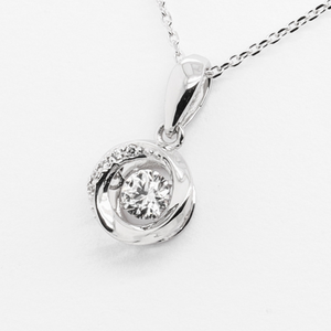 Élégant collier pendentif vintage en or blanc 14 carats haute qualité Calista Vietnam bijoux fins Simple Zircon danse rhodié mariages - Product Image 3