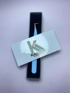 Pince à épiler d'extension de cils à volume de 90 degrés en acier inoxydable à pointe pointue de vente chaude avec boîte personnalisée à bas prix - Product Image 2