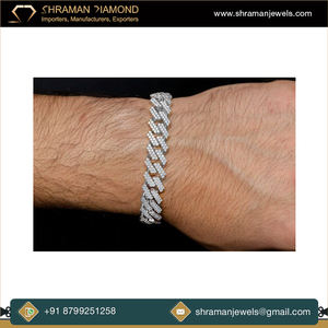 Pulsera Cubana de Diamantes Moissanite con Corte Brillante Redondo de 16.54 Quilates VVS1, Joyería Elegante y de Lujo de Primera Calidad - Product Image 3