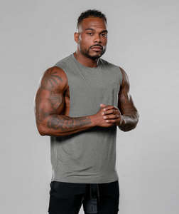 Camiseta sin mangas atlética para hombre para entrenamientos de gimnasio secado rápido entrenamiento de verano culturismo Fitness pantalla muscular entrenamiento de algodón de punto - Product Image 6