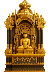 วัดพระพุทธรูปดวาร์กาดิช ทำจากไม้สักแกะสลักด้วยมือ งานสั่งทำพิเศษ สไตล์อินเดียใต้ วัดพระพุทธรูปศรีวินัย สามารถถอดประกอบได้ ทนทาน ขายจากโรงงาน - Product Image 2