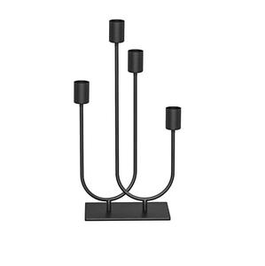 Matt Black Nouveau support de bougie décoratif en aluminium à 2 bras pour la décoration de table et d'Halloween à la main - Product Image 3