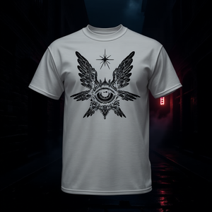 Angel Seraphim <b>Gothic</b> Edgy T-<b>Shirt</b> With Winged Eye Design Unisex Fit - Product Image 3