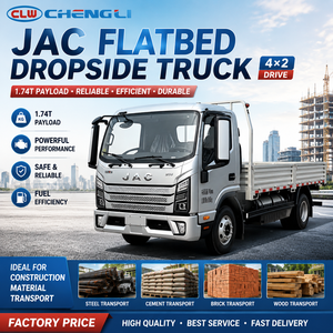 Camión de plataforma plana ligero JAC 4x2 con laterales abatibles, camión de carga de 4.5 toneladas, diésel, para transporte de mercancías, precio de fábrica - Product Image 1