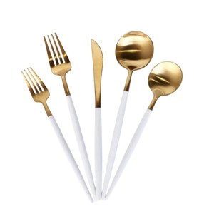 Ensemble de couverts créatifs en acier inoxydable, cuivre royal, or rose, fourchette, couteau, cuillère, pour hôtels, maison, mariage, fournisseurs en gros - Product Image 6
