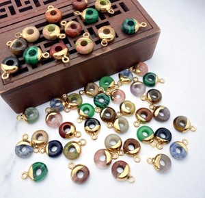 Abalorios redondos con agujeros grandes, abalorio con forma de donut, colgante para hacer bricolaje, joyería hecha a mano, regalo de Navidad al por mayor - Product Image 2