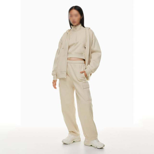 2025 vente en gros pas cher prix respirant toile vêtements pour femmes tenue décontracté sport entraînement coupe régulière pantalons de survêtement mi-plat - Product Image 5