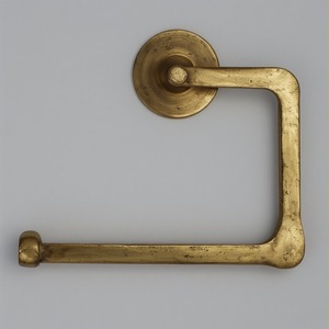 Handcrafted Antique Brass Wall Mounted Toilet Paper Holder With Hammered Patina Finish Artisan Detailing Offering Decorative - Product Image 3