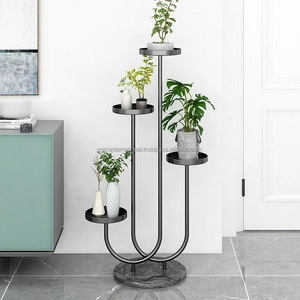 Soporte de Metal para plantas de interior y exterior, maceta moderna de flores, maceta negra con soporte blanco, mediados de siglo - Product Image 4