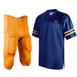 Ensemble d'uniformes de football américain pour hommes, manches courtes, léger, respirant, en spandex et polyester, pour l'entraînement et la compétition - Product Image 1