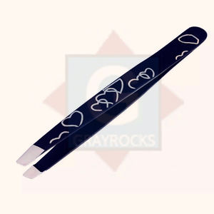 Venta al por mayor de pinzas profesionales para cejas de colores logotipo personalizado pinzas injertadas de acero inoxidable - Product Image 1