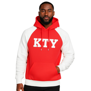 Sudadera con Capucha Roja KAP, Mangas Raglán Blancas, Mezcla de Algodón, Ropa de Fraternidad Griega, Personalizada, Divine Nine HBCU, Ropa Urbana Griega - Product Image 1