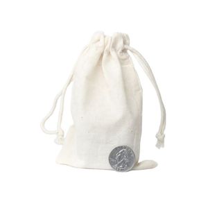 Bolso de algodón de lujo personalizado con cordón, estampado de letras, regalo promocional de color natural, sostenible, elegante, cuidadosamente elaborado, personalizado - Product Image 1