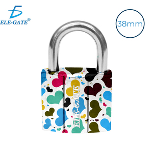 38mm White Iron Zinc Alloy Safety <b>Padlock</b> with Heart Pattern Waterproof Keyed and Digital Combination Types - Product Image 3