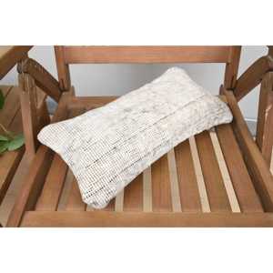 Beige <b>Kantha</b> Patchwork Wool Pillow 8x16 Inch Rustic Floral <b>Throw</b> Pillow with Vintage Embroidered Pattern Premium Style Portable - Product Image 4