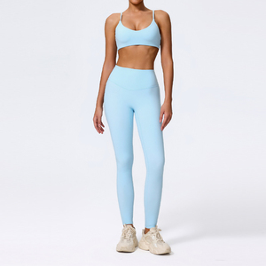 Conjunto de yoga para mujer Material sólido duradero con patrón a cuadros Gimnasio Fitness Ropa deportiva para entrenamiento y ropa de gimnasio - Product Image 2