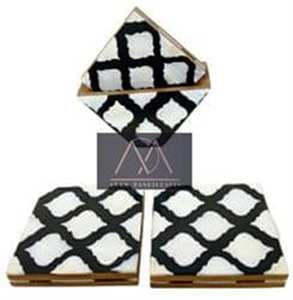 Juego de posavasos de MATERIAL PERSONALIZADO Almohadillas de piedra redondas de estilo clásico para cocina Hecho en India - Product Image 1