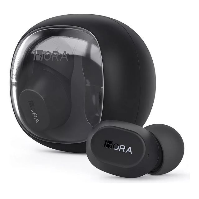 Black Wireless Headphones AUT208N with 25 Hours Battery Life with Case 300mAh for 5.3 Type-C Charging Featuring JL Chipset