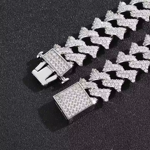 Collar de Cadena Cubana de Moda, Collar de Diamantes de Moissanita de Lujo, Diseñado para los Amantes del Estilo Urbano - Product Image 2